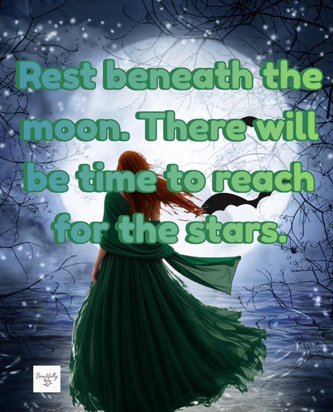 The green dress against that moonlit blue gives this one a lovely, quiet magic. 🌙💚

You can be proud of what you’ve done this week and still be tired from doing it.

Before you start thinking about everything that comes next, give yourself a moment to appreciate what you’ve already carried, learned, and finished. Even the things nobody else saw took effort.

Let today hold a little breathing room. Enjoy your coffee while it’s warm. Get lost in a book. Leave something for tomorrow without spending today feeling guilty about it.

Your dreams can still matter while you rest.

Rest beneath the moon. There will be time to reach for the stars. 🌙✨

#SundayStillness #GiveYourselfGrace #beautifullyyoubychristy