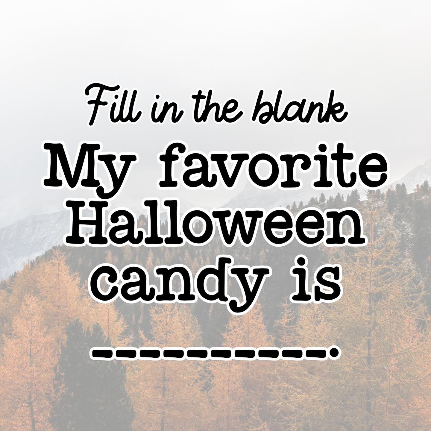 Okay, this is VERY important. 😂🍫 What candy belongs in that blank? 👀🍬 Tell me your all-time favorite Halloween candy! 👇
